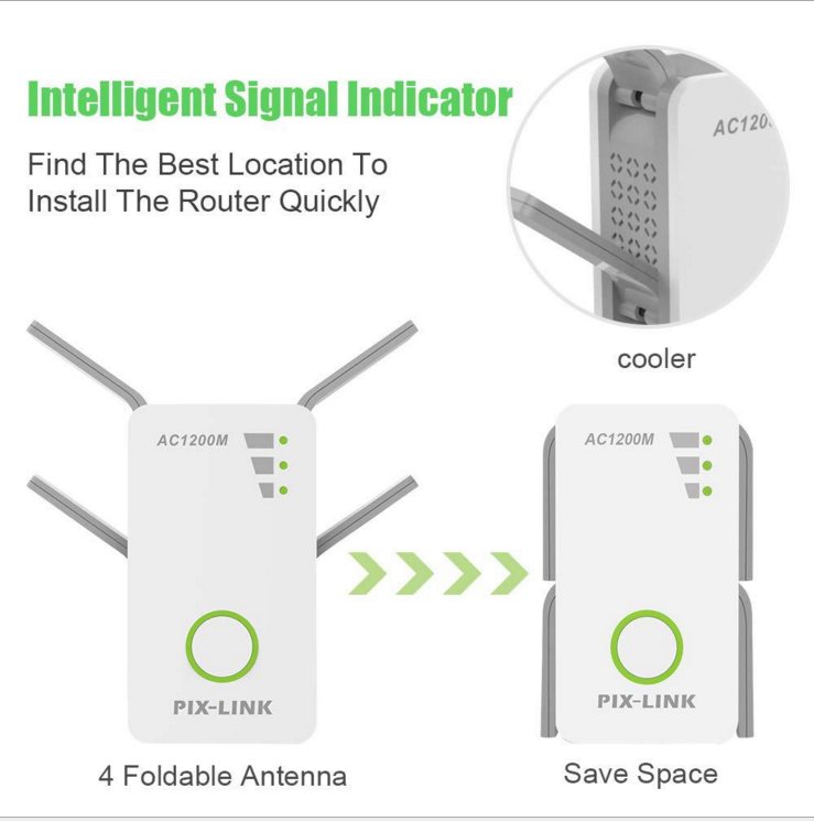 2.4GHz / 5GHz dual-band WiFiAC1200M dual-band wireless high-power repeater / router / AP