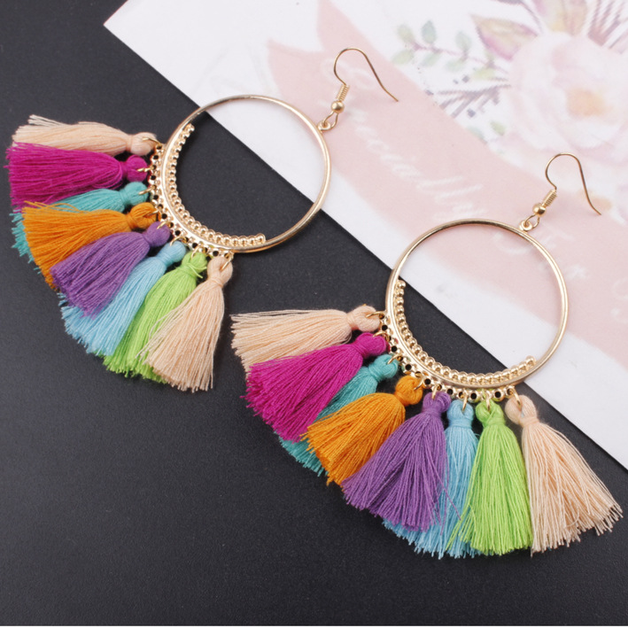 10pcs/lot brand fan tassel earrings female high-grade personality eardrop popular adorn article