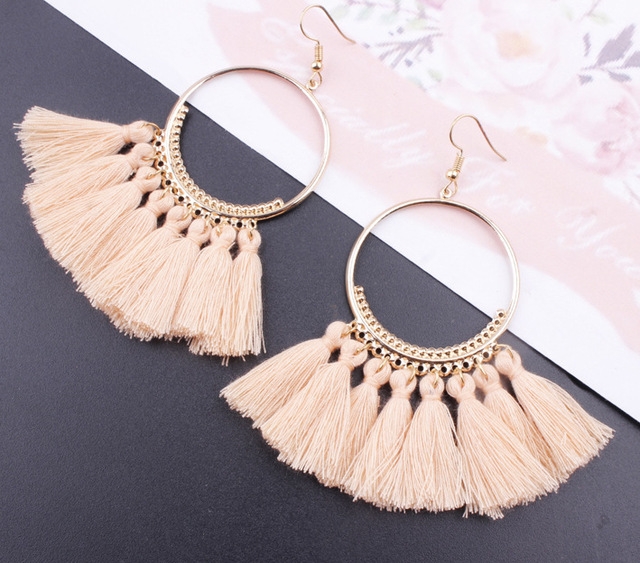 10pcs/lot brand fan tassel earrings female high-grade personality eardrop popular adorn article