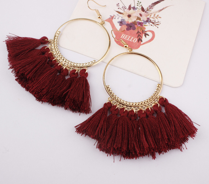 10pcs/lot brand fan tassel earrings female high-grade personality eardrop popular adorn article
