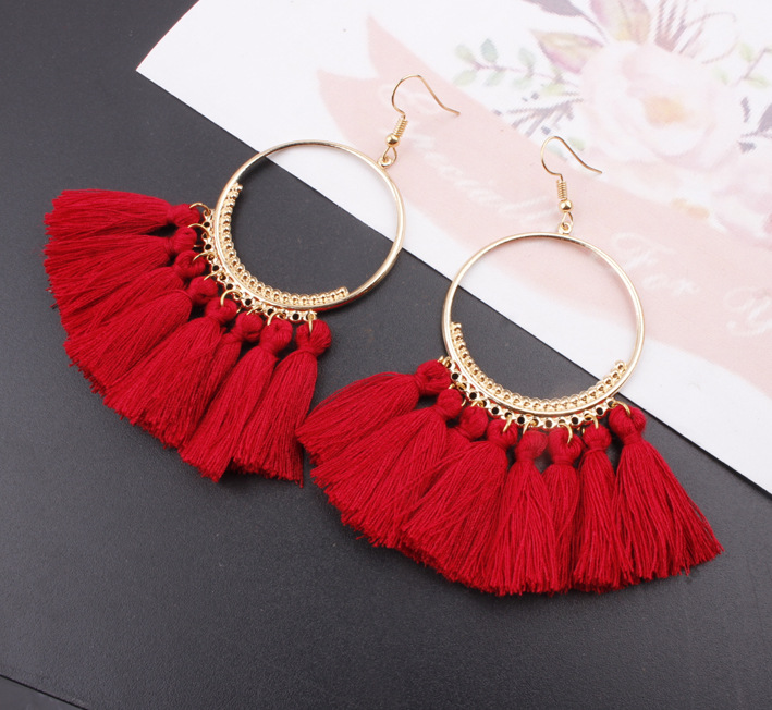 10pcs/lot brand fan tassel earrings female high-grade personality eardrop popular adorn article