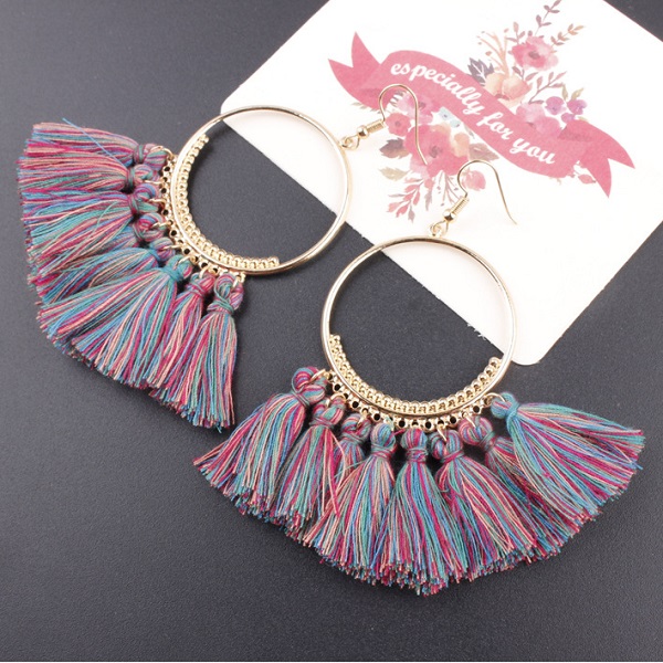 10pcs/lot brand fan tassel earrings female high-grade personality eardrop popular adorn article