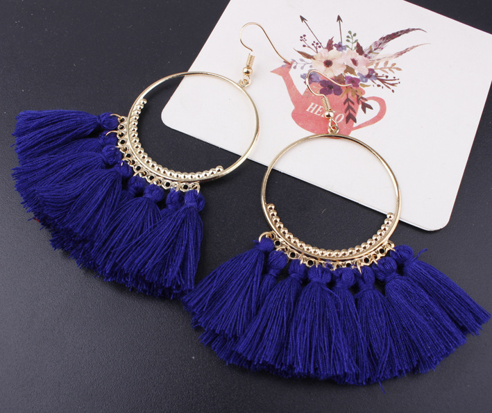 10pcs/lot brand fan tassel earrings female high-grade personality eardrop popular adorn article