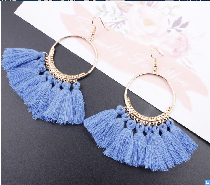 10pcs/lot brand fan tassel earrings female high-grade personality eardrop popular adorn article