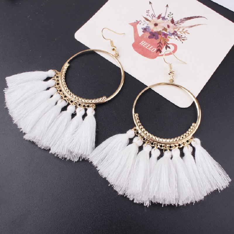 10pcs/lot brand fan tassel earrings female high-grade personality eardrop popular adorn article