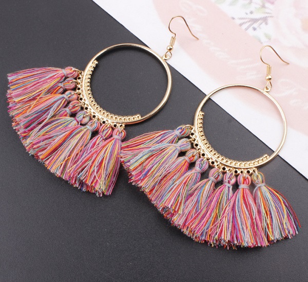 10pcs/lot brand fan tassel earrings female high-grade personality eardrop popular adorn article
