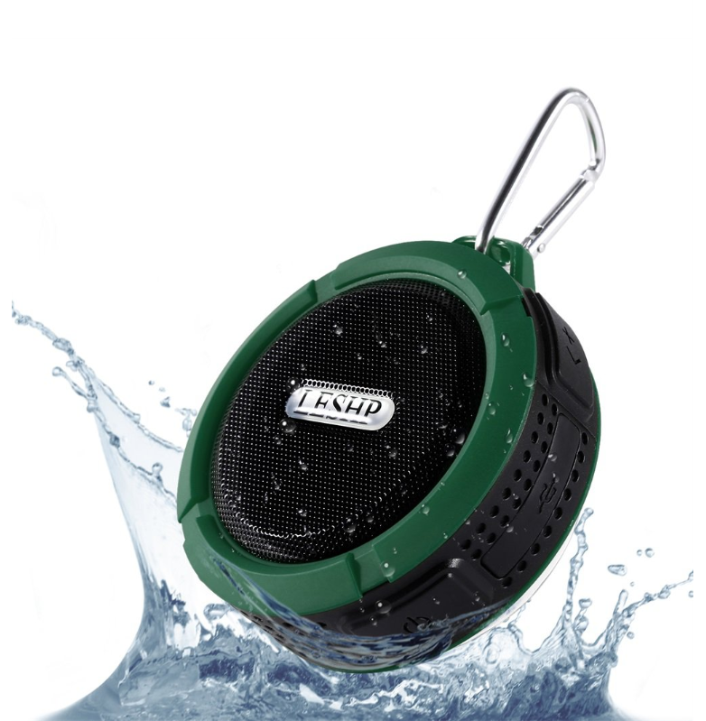 C6 Plastic Portable Wireless Speaker With Calls Handsfree and Suction Cup Waterproof Shower Speaker