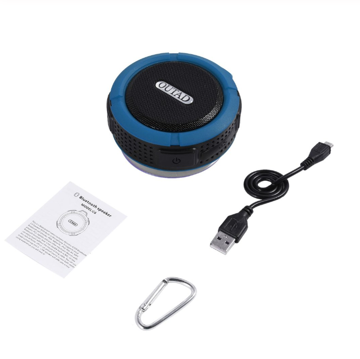 C6 Plastic Portable Wireless Speaker With Calls Handsfree and Suction Cup Waterproof Shower Speaker