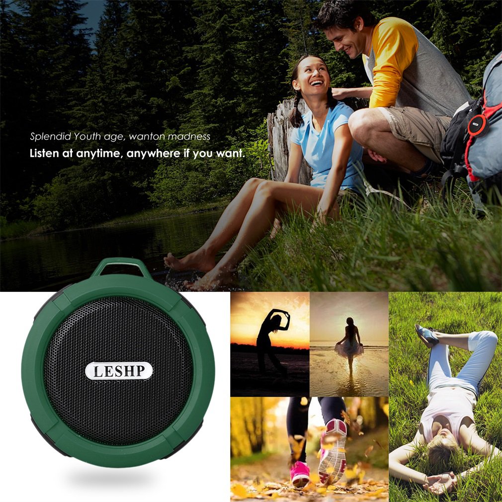 C6 Plastic Portable Wireless Speaker With Calls Handsfree and Suction Cup Waterproof Shower Speaker