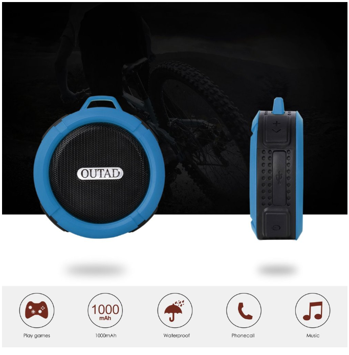 C6 Plastic Portable Wireless Speaker With Calls Handsfree and Suction Cup Waterproof Shower Speaker