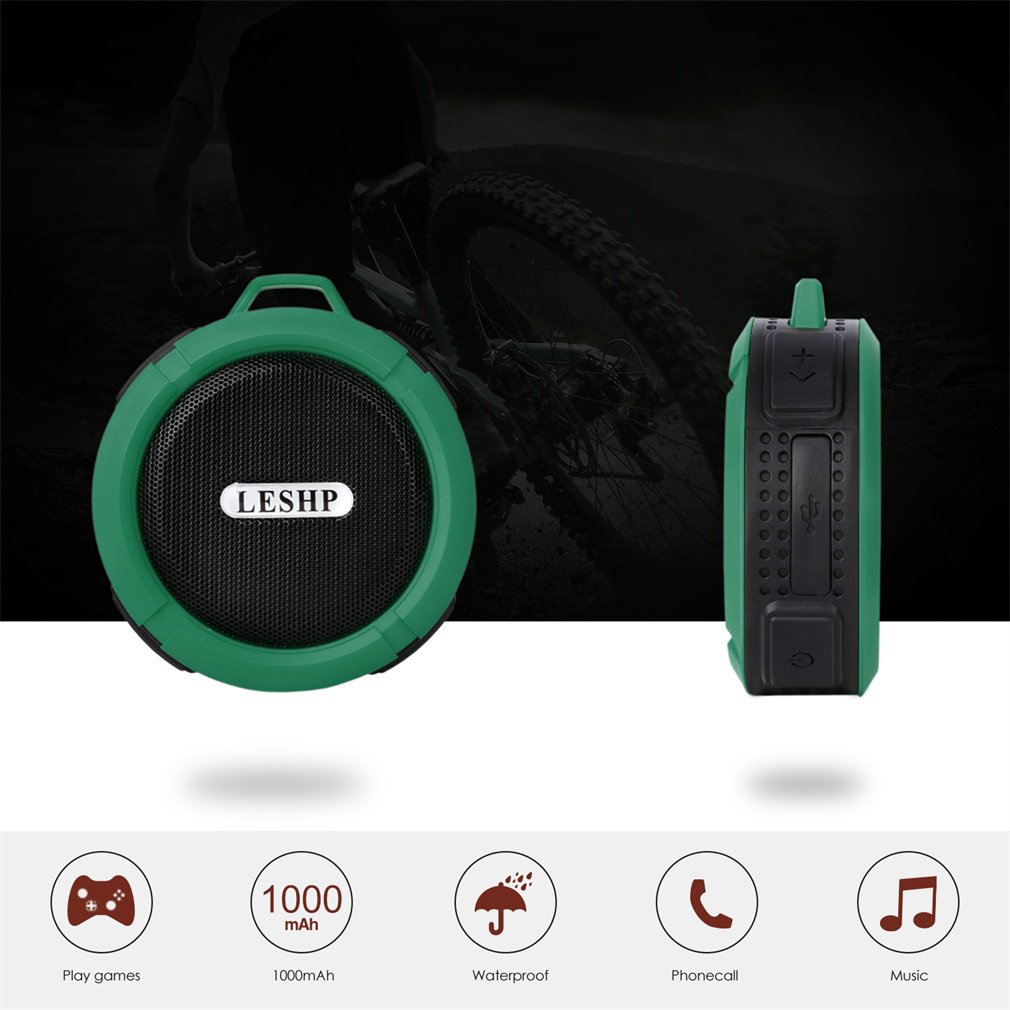 C6 Plastic Portable Wireless Speaker With Calls Handsfree and Suction Cup Waterproof Shower Speaker