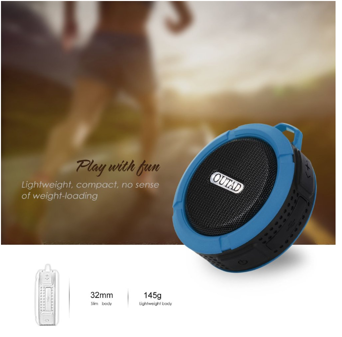 C6 Plastic Portable Wireless Speaker With Calls Handsfree and Suction Cup Waterproof Shower Speaker