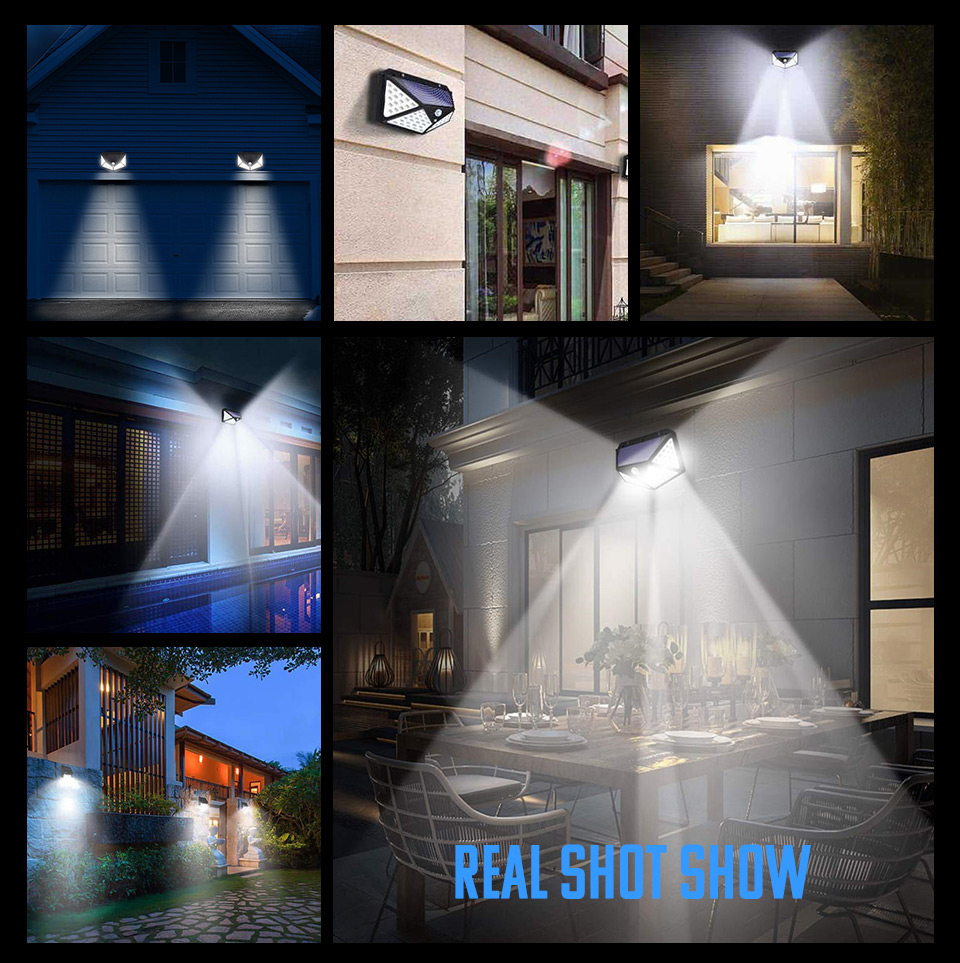 Solar Wall Lamp PIR Motion Sensor 100LED Solar Power Light Waterproof Solar Lamp for Yard Garland