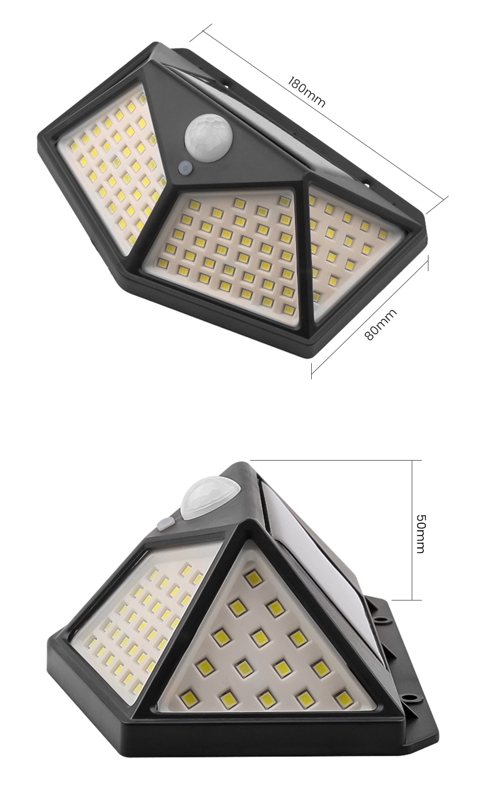 Solar Wall Lamp PIR Motion Sensor 100LED Solar Power Light Waterproof Solar Lamp for Yard Garland