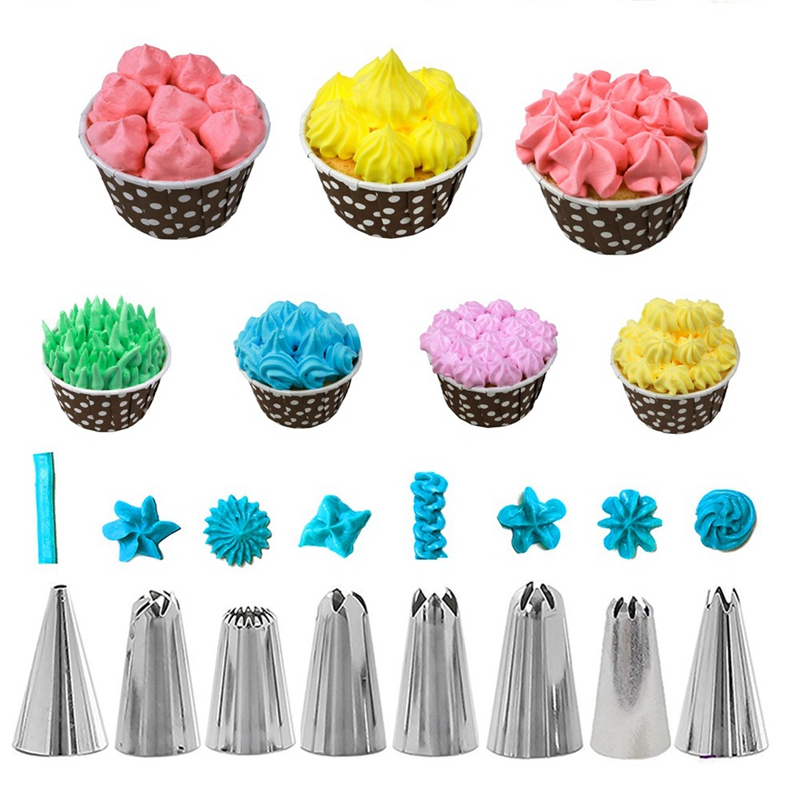 14Pcs/Set Kitchen DIY Cake Decorating Tools Icing Piping Nozzles Set Pastry Bag Scraper Flower
