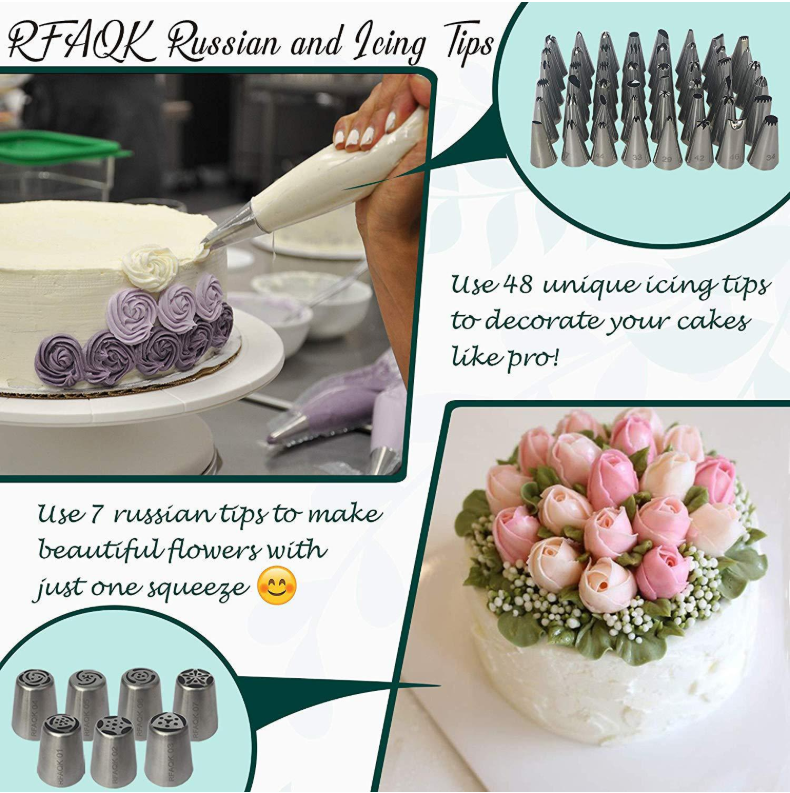34/42/73/124PCS Cake Decorating Cake Turntable Set Pastry Tube Fondant Tool KitchenCake Baking Tools