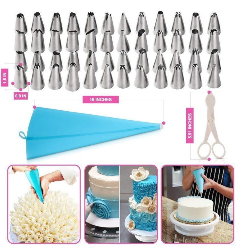 34/42/73/124PCS Cake Decorating Cake Turntable Set Pastry Tube Fondant Tool KitchenCake Baking Tools