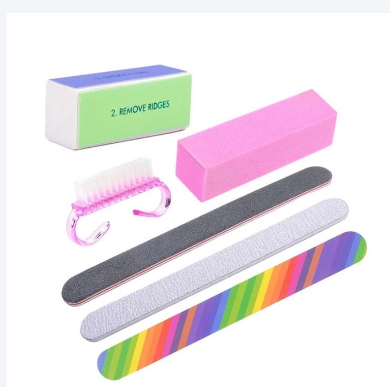 6pcs Nail Files Brush Buffing Grit Sand Fing Nail Tool Accessories Sanding File UV Gel Polish Tools