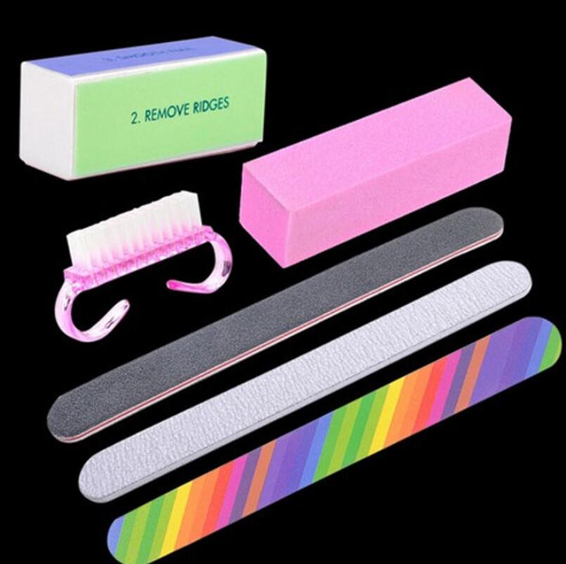 6pcs Nail Files Brush Buffing Grit Sand Fing Nail Tool Accessories Sanding File UV Gel Polish Tools