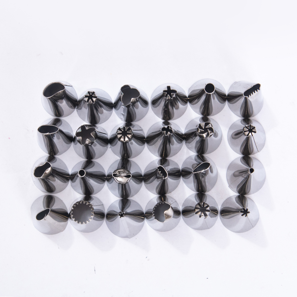27PCS/Set Silicone Pastry Bag Tips Kitchen DIY Icing Piping Cream Reusable Pastry 24 Nozzle Set Cake