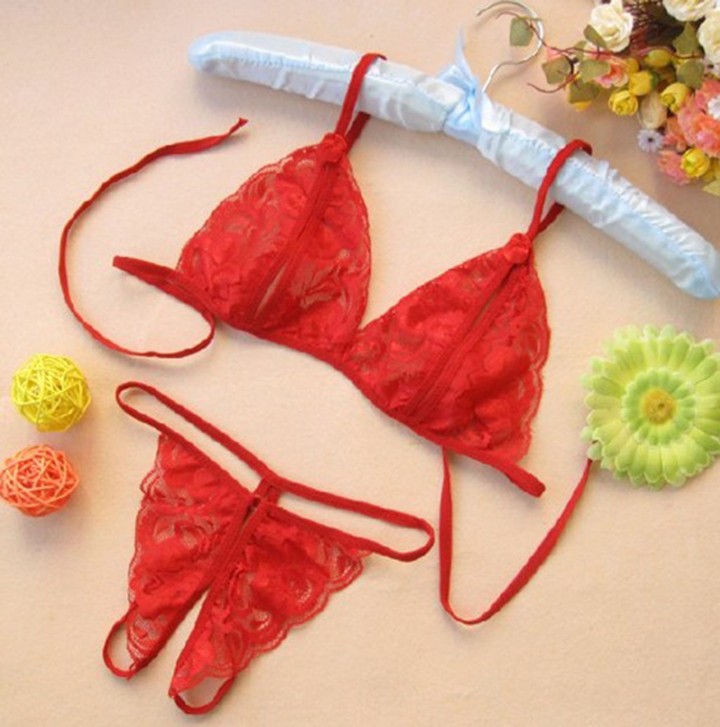 Women Sexy Lingerie set Transparent Lace Sleepwear Thong KZ6290