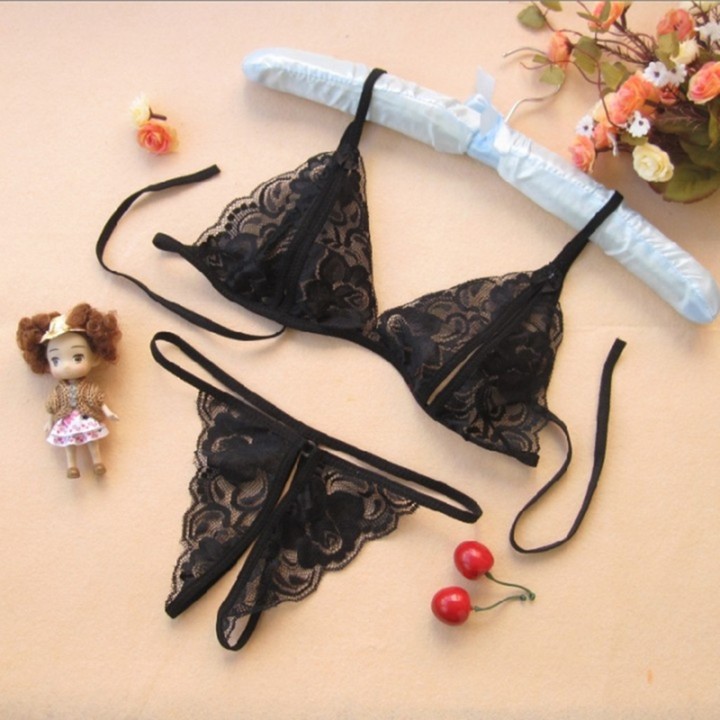 Women Sexy Lingerie set Transparent Lace Sleepwear Thong KZ6290