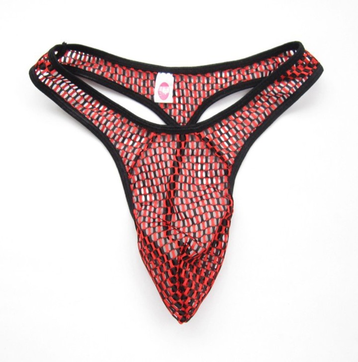 Men's Sexy Hollow Out Under Panties Breathable Thong See Though Underwear KZ6321