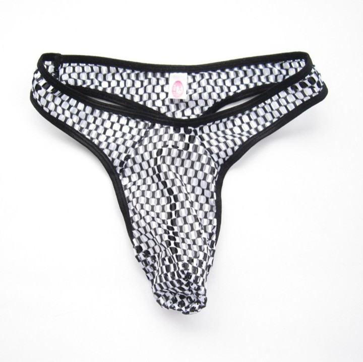 Men's Sexy Hollow Out Under Panties Breathable Thong See Though Underwear KZ6321