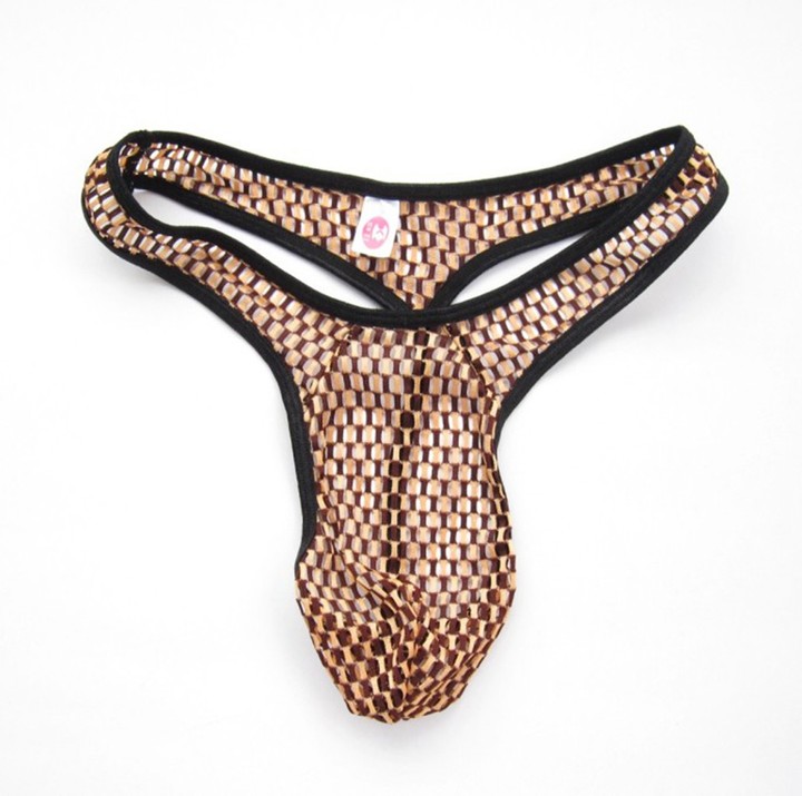 Men's Sexy Hollow Out Under Panties Breathable Thong See Though Underwear KZ6321