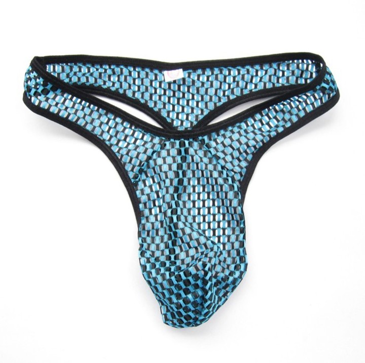 Men's Sexy Hollow Out Under Panties Breathable Thong See Though Underwear KZ6321