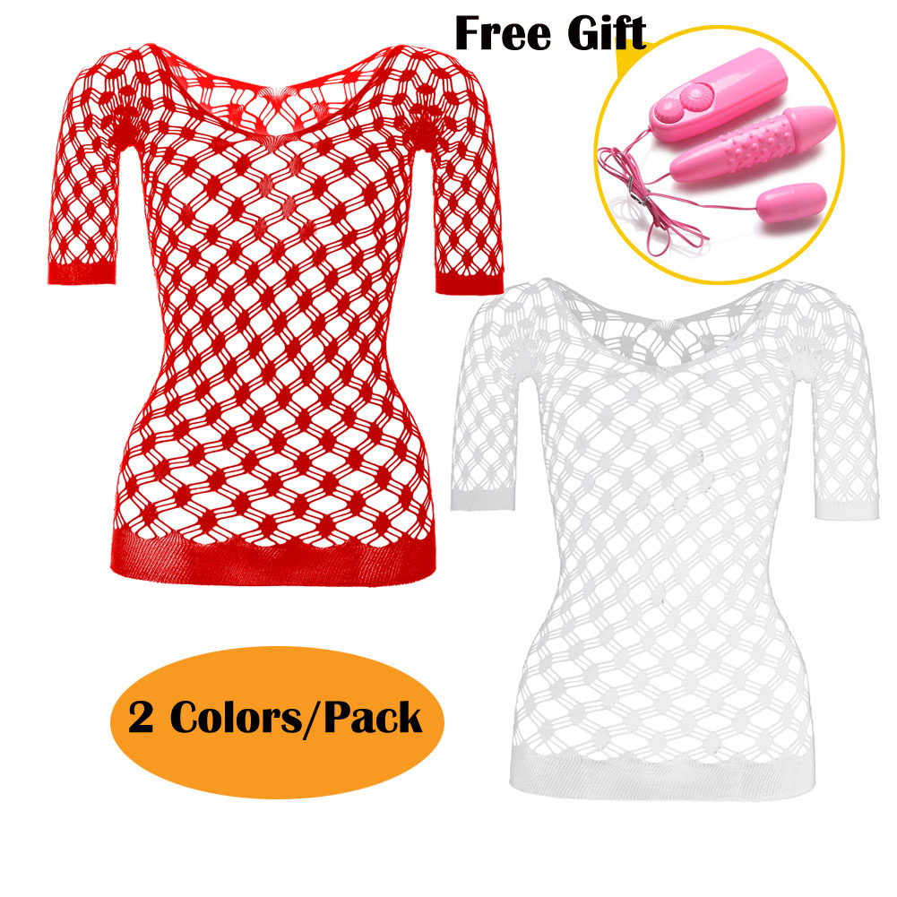 Women's 2 Colors Pack Sexiest Bodystockings Plus Size Stretch Party Dress Lingeries
