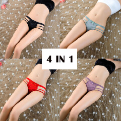 Women's 4 Colors Pack Sexy Soft Undies Underwear Cute Breathable Smooth Panties Gift For Girlfriend