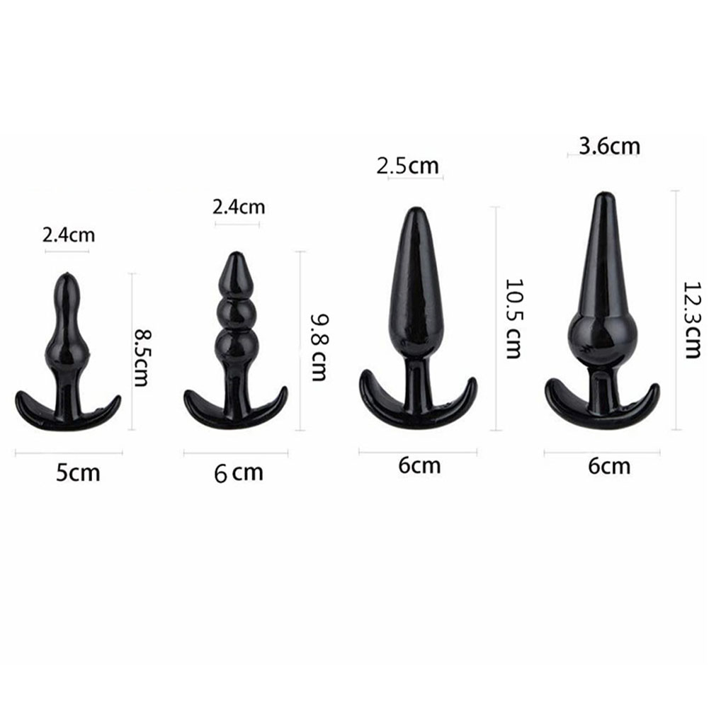 4pcs Pack Anal Plugs Silicone Butt Dildo Anus Beads Trainer Sensuality Adult Sex Toys Gifts for Men Women Partner