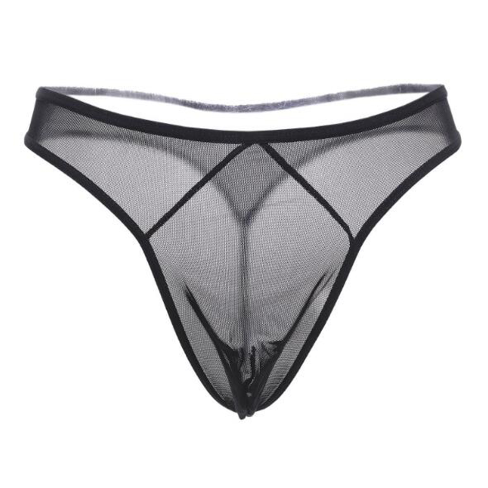 Men 3 Colors Pack Ice Silky Underwear Breathable Sexy See Through Comfortable Brief Thong Valentine Gift for Boyfriend Husband