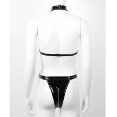 Women's Sexy Bodysuit Teddies PU Leather Clubwear Zip for Crotch Nightwear Sleepwear Clothing Lingerie Dresses Gifts for Girlfriend Wife