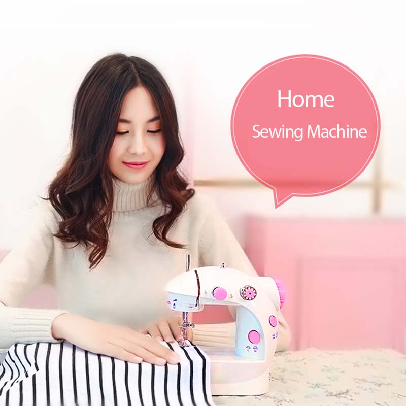 Mini Hand Foot Overlock Motor Sewing Machine Dual Speed Portable Mini Electric Pedal Double