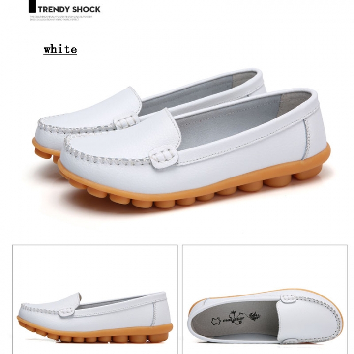 Fashion Women Cow Split Soft Sole Genuine Leather Shoes Platform Casual Leisure Nurse Peas Shoes