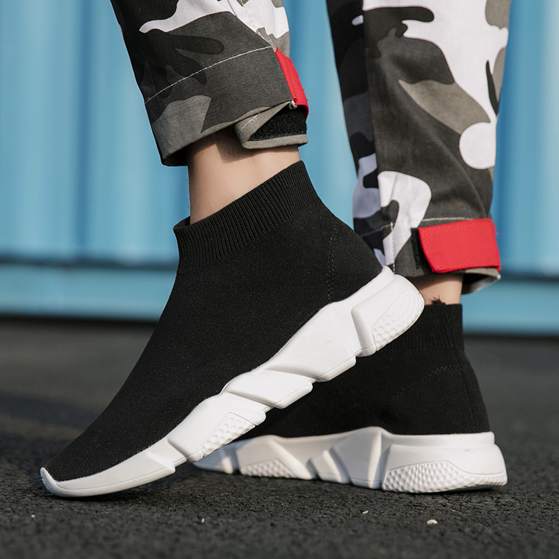 Men Fashion Leisure Sock Shoes Plus Size Women Breathable Mesh Sport Shoes Non-slip Casual Sneakers