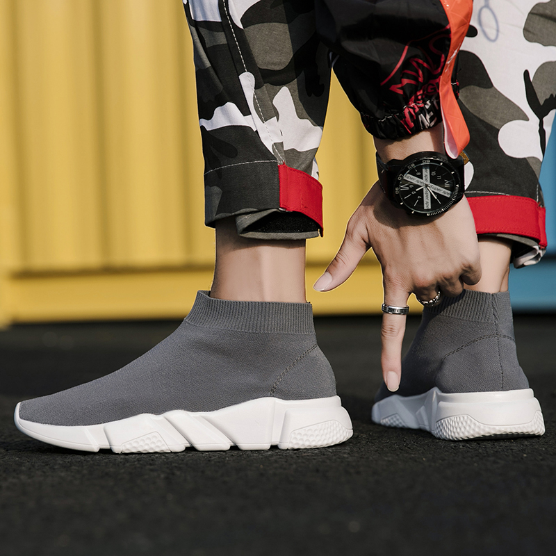 Men Fashion Leisure Sock Shoes Plus Size Women Breathable Mesh Sport Shoes Non-slip Casual Sneakers