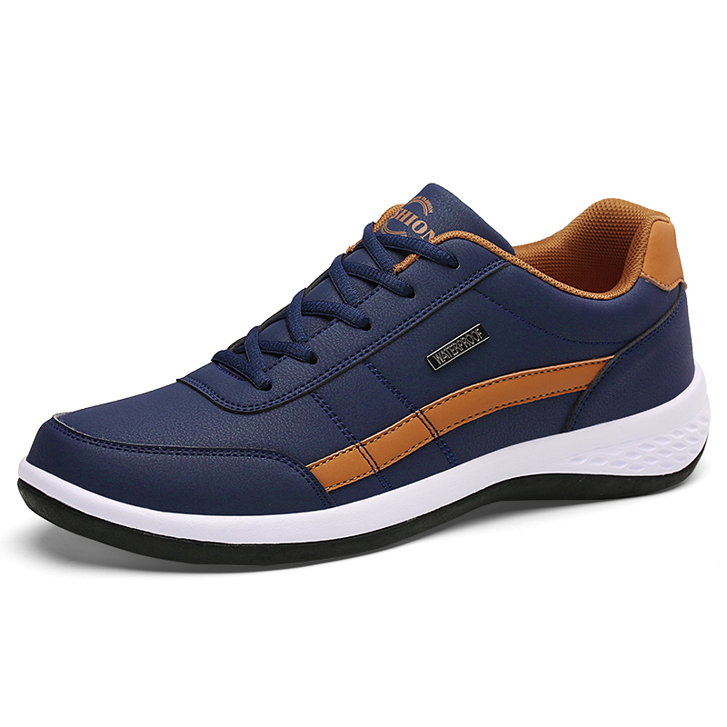 Men Fashion Leather Sneakers Plus Size Casual Breathable Sport Shoes Comfortable Outdoor Shoes