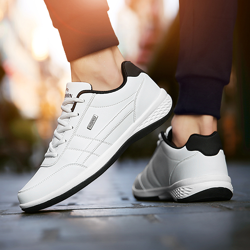 Men Fashion Leather Sneakers Plus Size Casual Breathable Sport Shoes Comfortable Outdoor Shoes
