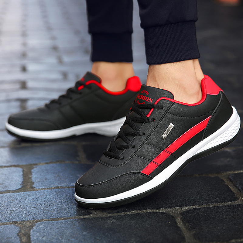 Men Fashion Leather Sneakers Plus Size Casual Breathable Sport Shoes Comfortable Outdoor Shoes