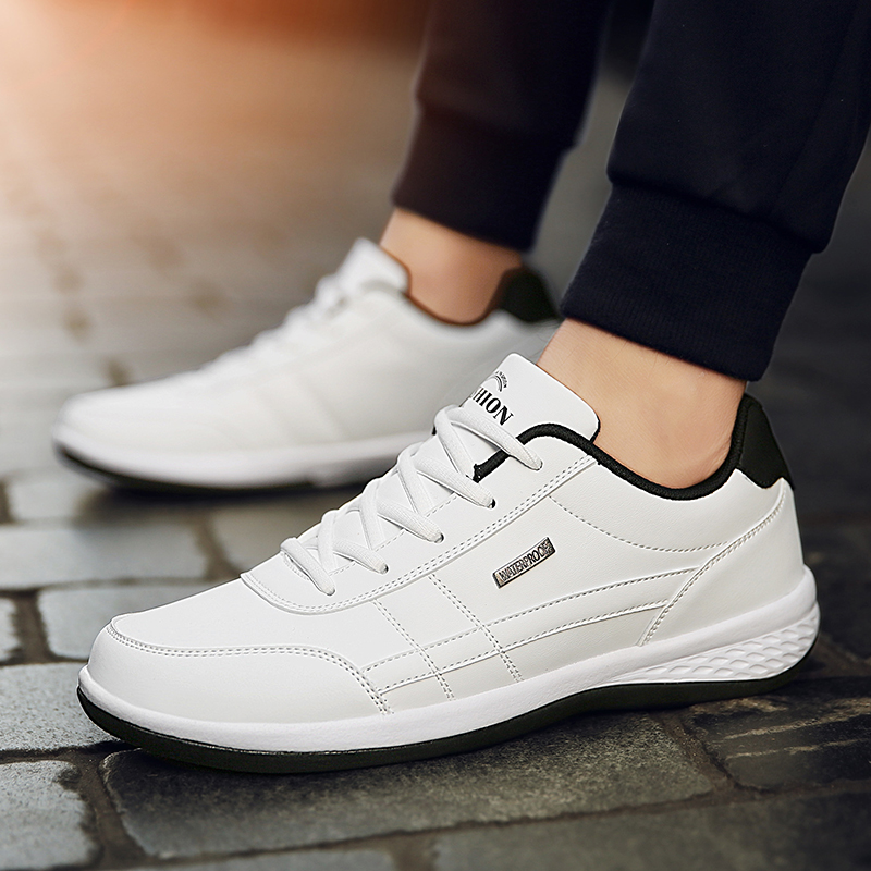 Men Fashion Leather Sneakers Plus Size Casual Breathable Sport Shoes Comfortable Outdoor Shoes