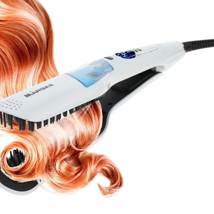 Ceramic Hair Straightener Brush Comb Hairbrush Str