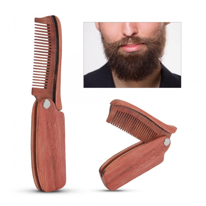 Men Folding Pocket Foam Brush Hair Moustache Styli