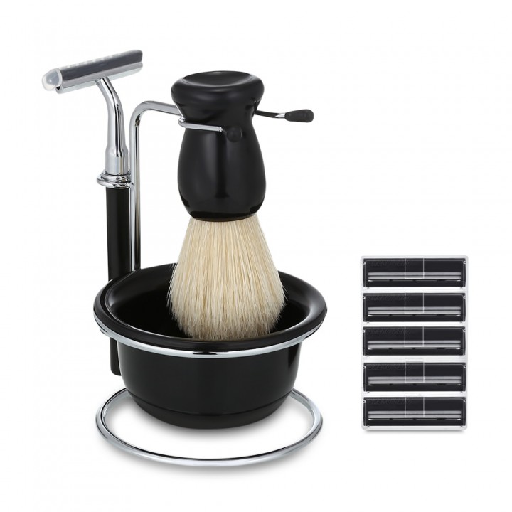 Men Shaving Kit Badger Hair Brush Stand Holder Bow