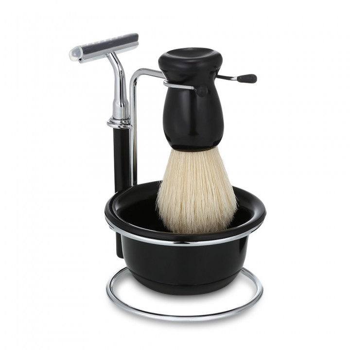 Men Shaving Kit Badger Hair Brush Stand Holder Bow