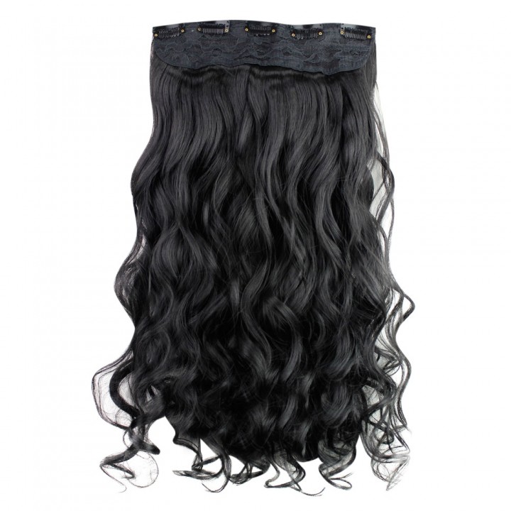 AISI HAIR Long Curly Synthetic 5 Clips in Wig Exte
