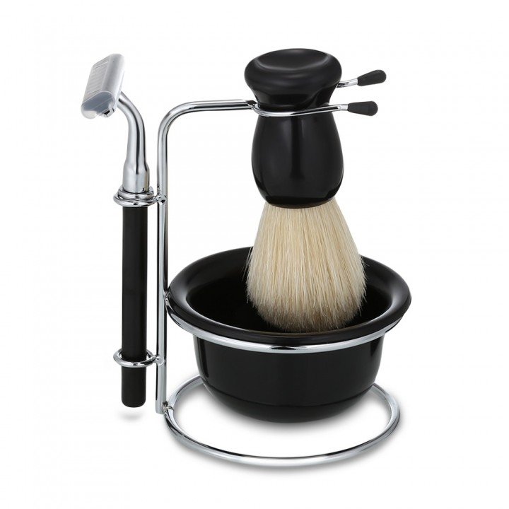 Men Shaving Kit Badger Hair Brush Stand Holder Bow