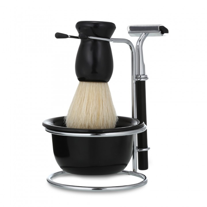 Men Shaving Kit Badger Hair Brush Stand Holder Bow